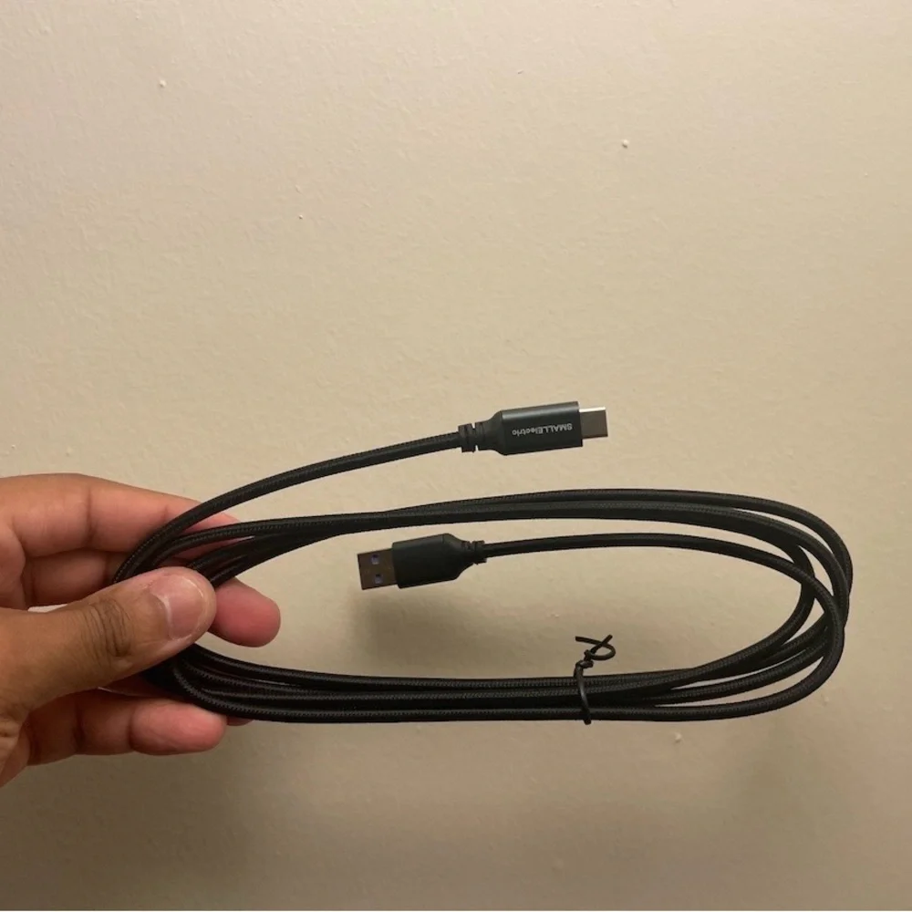 Black USB-C Charging Cable (Ver. 1) (Laptop, Computer, Phone, & etc) (10-12ft)
